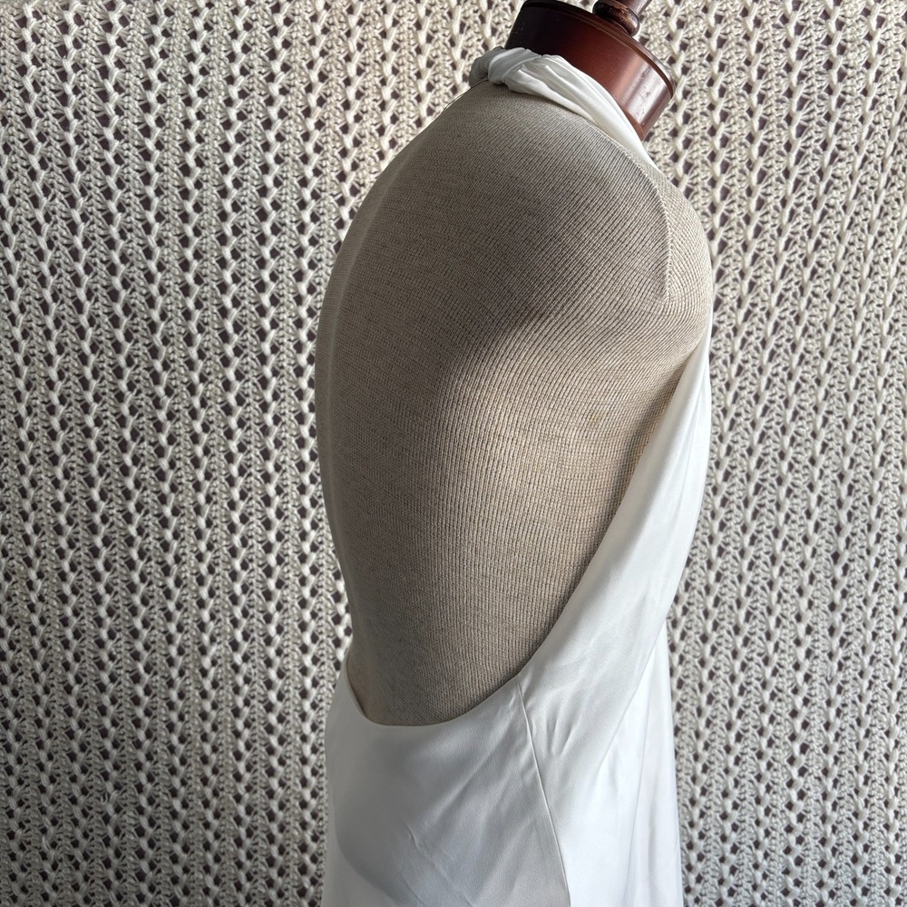 Show Me Your Mumu Jasmine Dress Halter Mini Dress Backless Satin White Size M - Picture 7 of 14